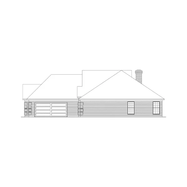 Ranch House Plan Right Elevation - Northridge Ranch Home 018D-0008 - Shop House Plans and More