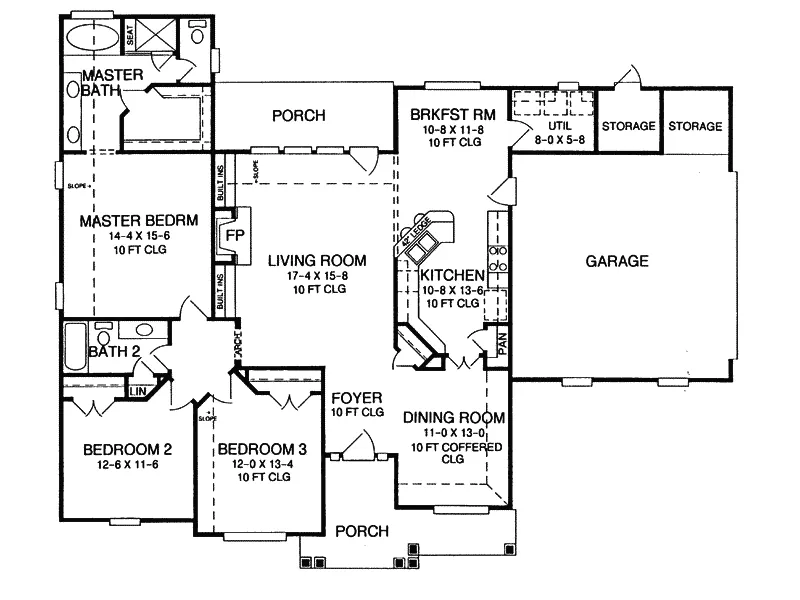 Southern House Plan First Floor - Fairfield Oaks Traditional Home 019D-0010 - Search House Plans and More