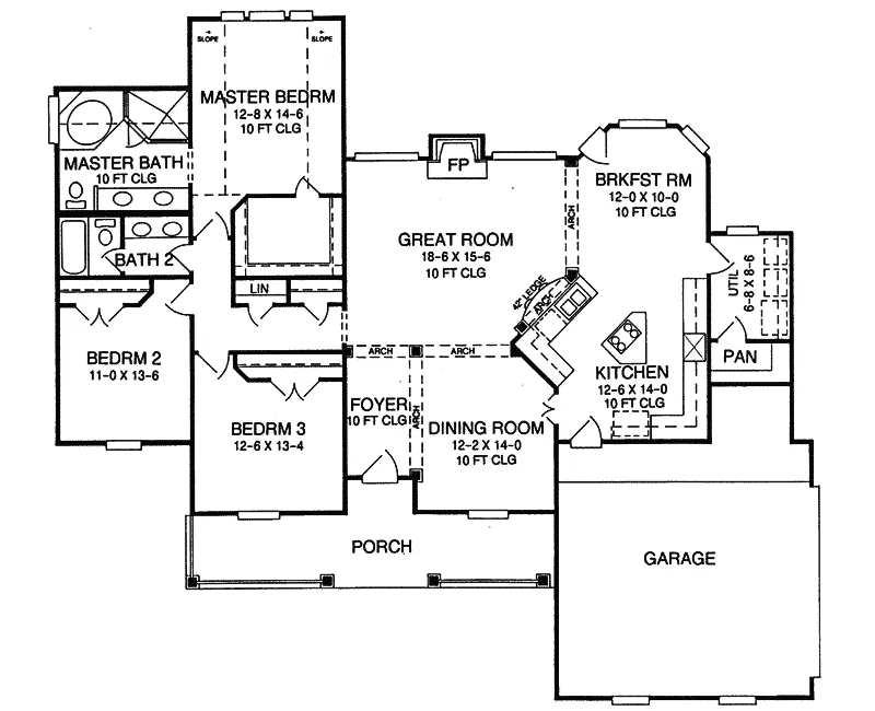 Traditional House Plan First Floor - Dayton Spring Ranch Home 019D-0011 - Search House Plans and More