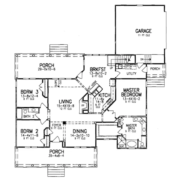 Lowcountry House Plan First Floor - Sundance Farm Country Home 019D-0012 - Shop House Plans and More