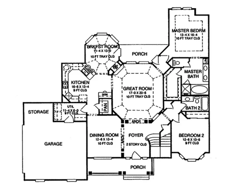 Luxury House Plan First Floor - Norris Place Traditional Home 019D-0014 - Shop House Plans and More