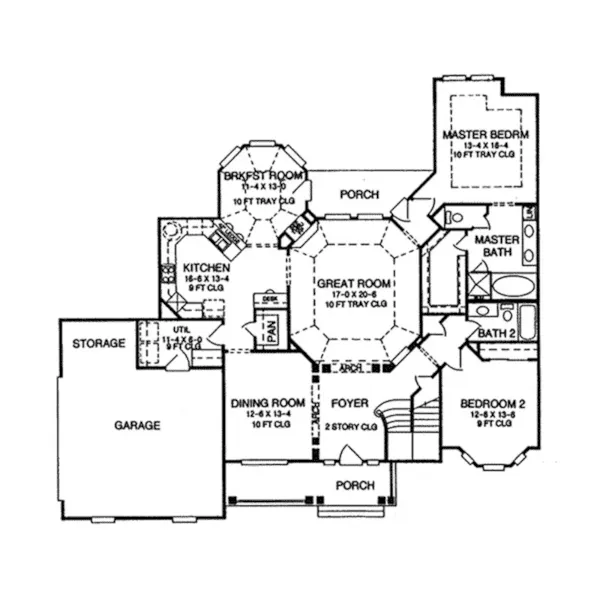 Luxury House Plan First Floor - Norris Place Traditional Home 019D-0014 - Shop House Plans and More