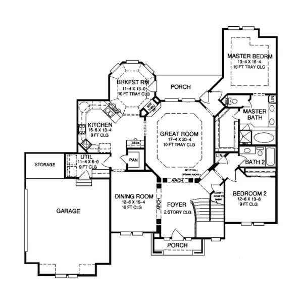 Traditional House Plan First Floor - Ronan European Home 019D-0017 - Shop House Plans and More