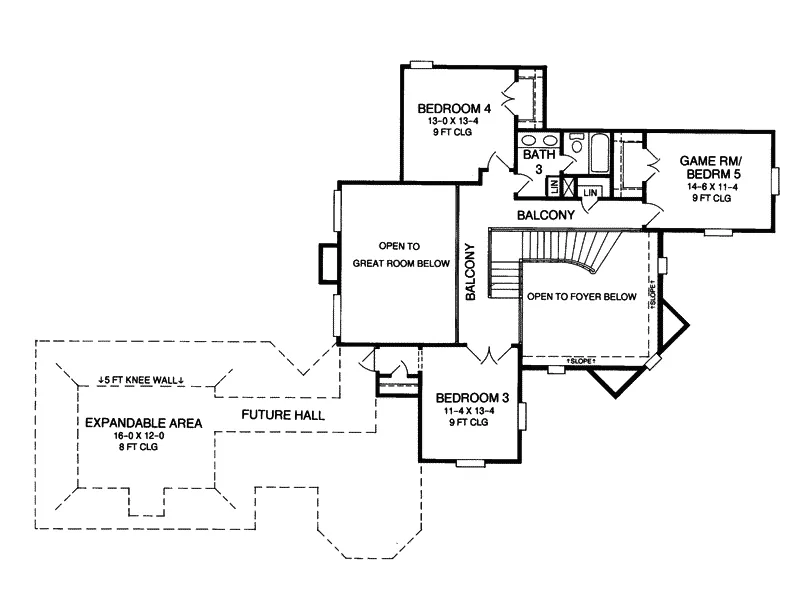 Country French House Plan Second Floor - Fairfield Mill European Home 019D-0022 - Search House Plans and More