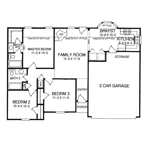 Ranch House Plan First Floor - 019D-0024 - Shop House Plans and More