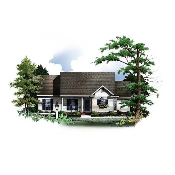 Ranch House Plan Front of Home - 019D-0030 - Shop House Plans and More