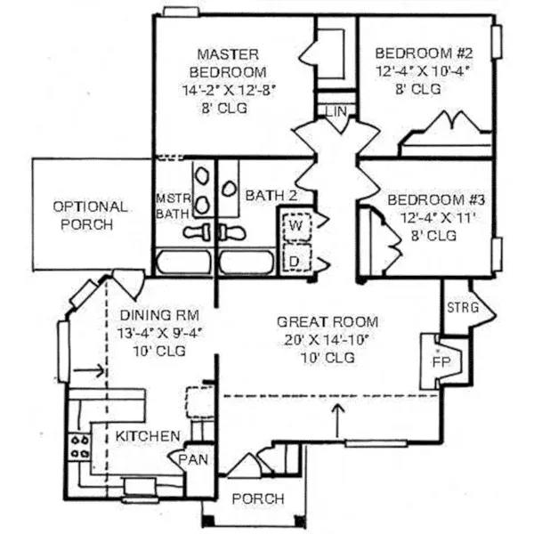 Ranch House Plan First Floor - 019D-0031 - Shop House Plans and More