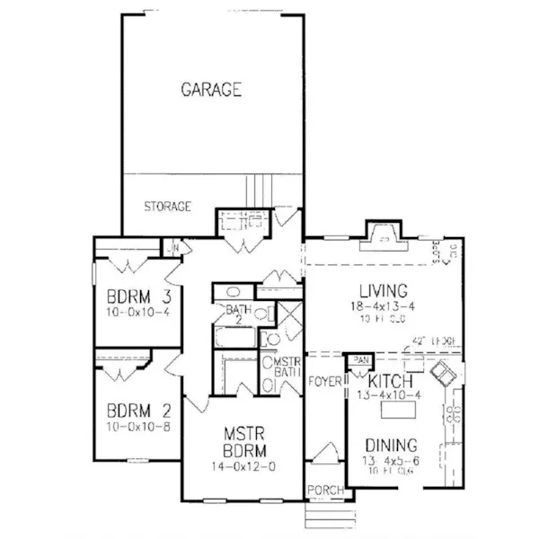 Southern House Plan First Floor - 019D-0032 - Shop House Plans and More