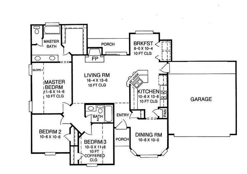 First Floor - 019D-0033 - Shop House Plans and More