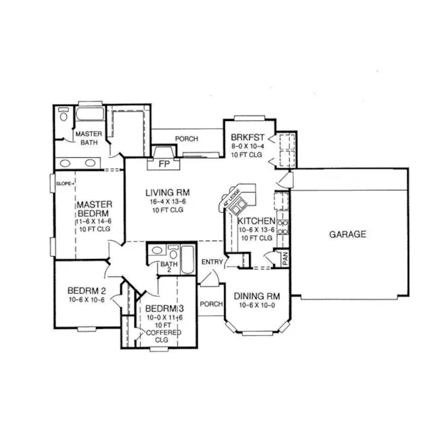 First Floor - 019D-0033 - Shop House Plans and More