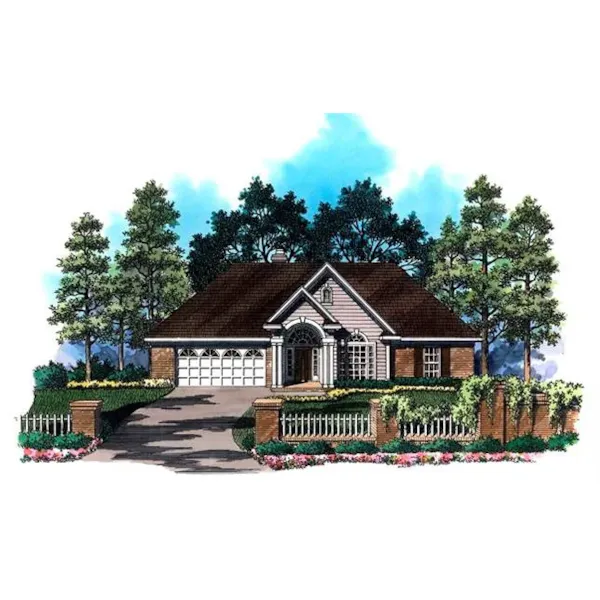 Ranch House Plan Front of Home - 019D-0034 - Shop House Plans and More