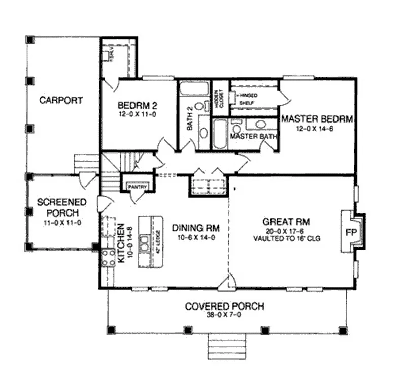 Craftsman House Plan First Floor - 019D-0035 - Shop House Plans and More