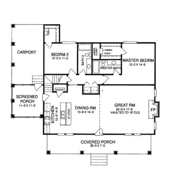 Lake House Plan First Floor - 019D-0035 - Shop House Plans and More