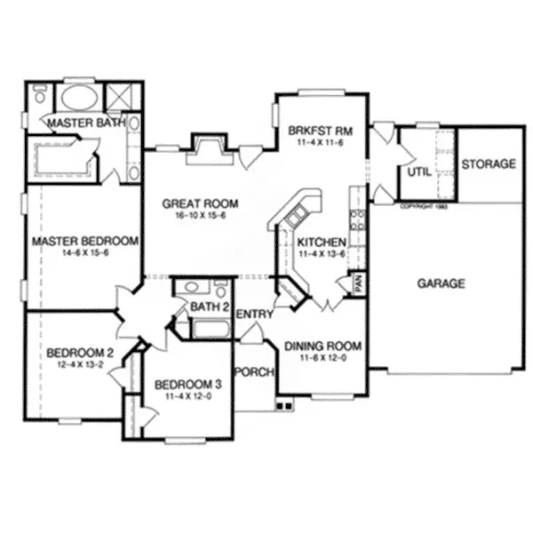 Traditional House Plan First Floor - 019D-0036 - Shop House Plans and More