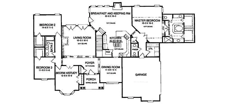 Traditional House Plan First Floor - 019D-0039 - Shop House Plans and More