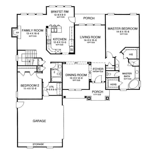 Traditional House Plan First Floor - 019D-0040 - Shop House Plans and More