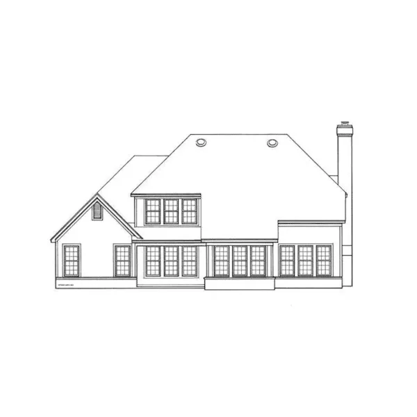 Traditional House Plan Rear Elevation - 019D-0040 - Shop House Plans and More