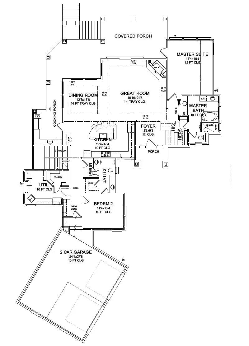 Sunbelt House Plan First Floor - 019D-0043 - Shop House Plans and More