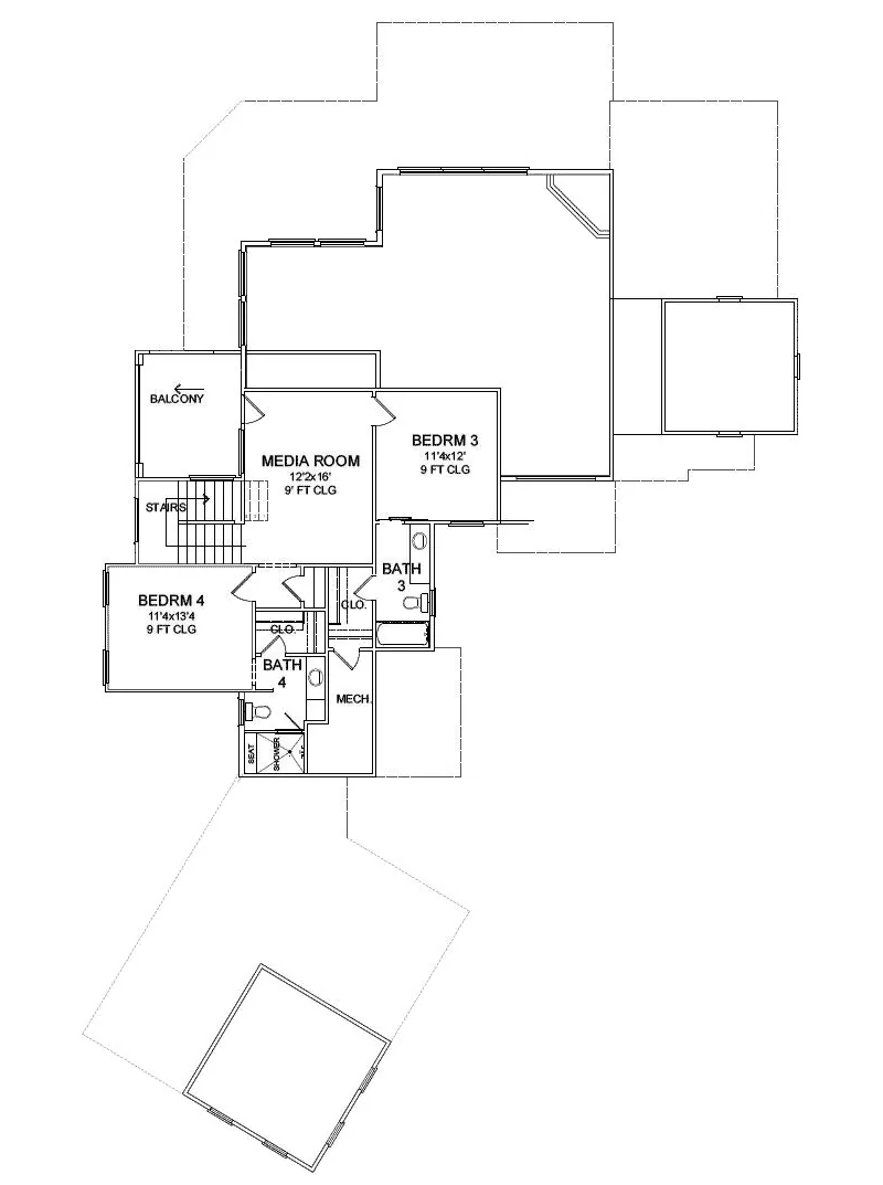 Sunbelt House Plan Second Floor - 019D-0043 - Shop House Plans and More