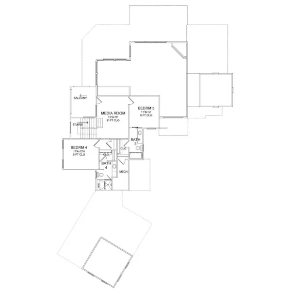 Southwestern House Plan Second Floor - 019D-0043 - Shop House Plans and More