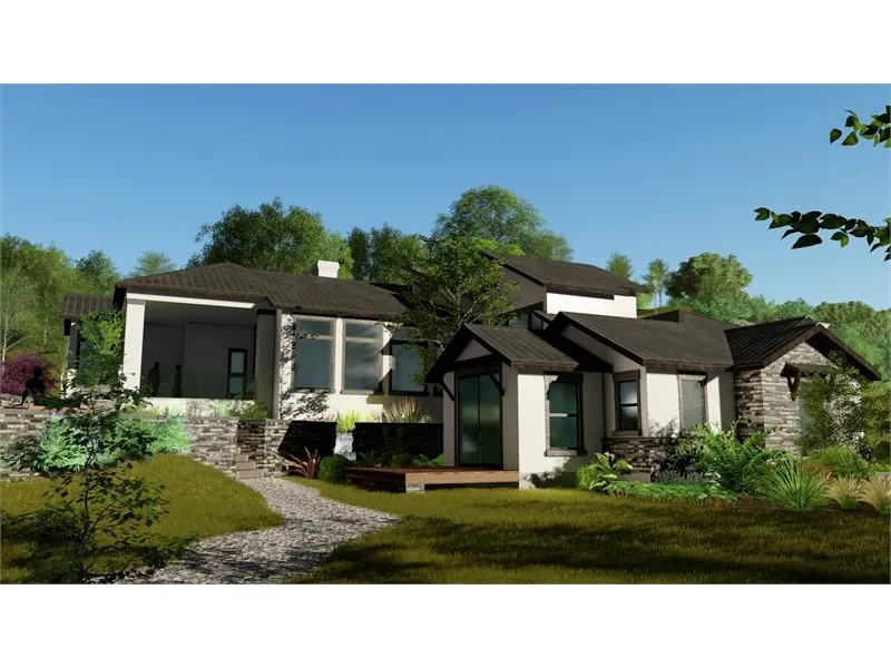 Modern House Plan Side View Photo 02 - 019D-0045 - Shop House Plans and More
