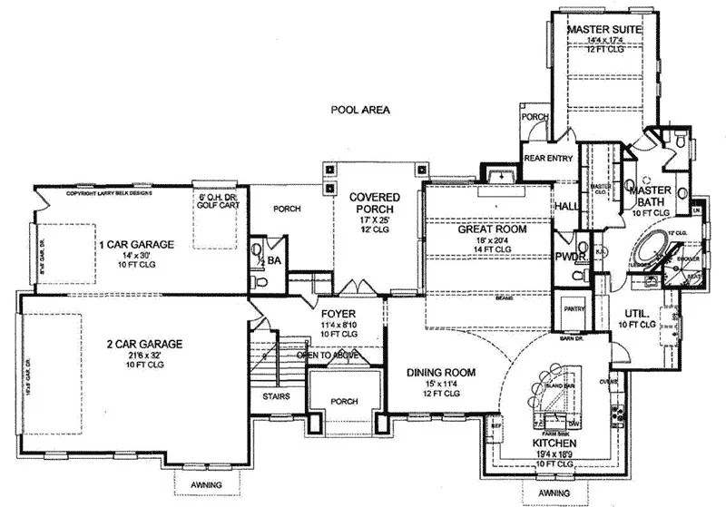 Country House Plan First Floor - 019D-0049 - Shop House Plans and More
