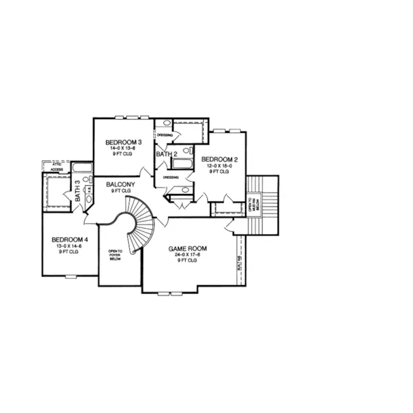 European House Plan Second Floor - Darby Hill European Style Home 019S-0003 - Search House Plans and More