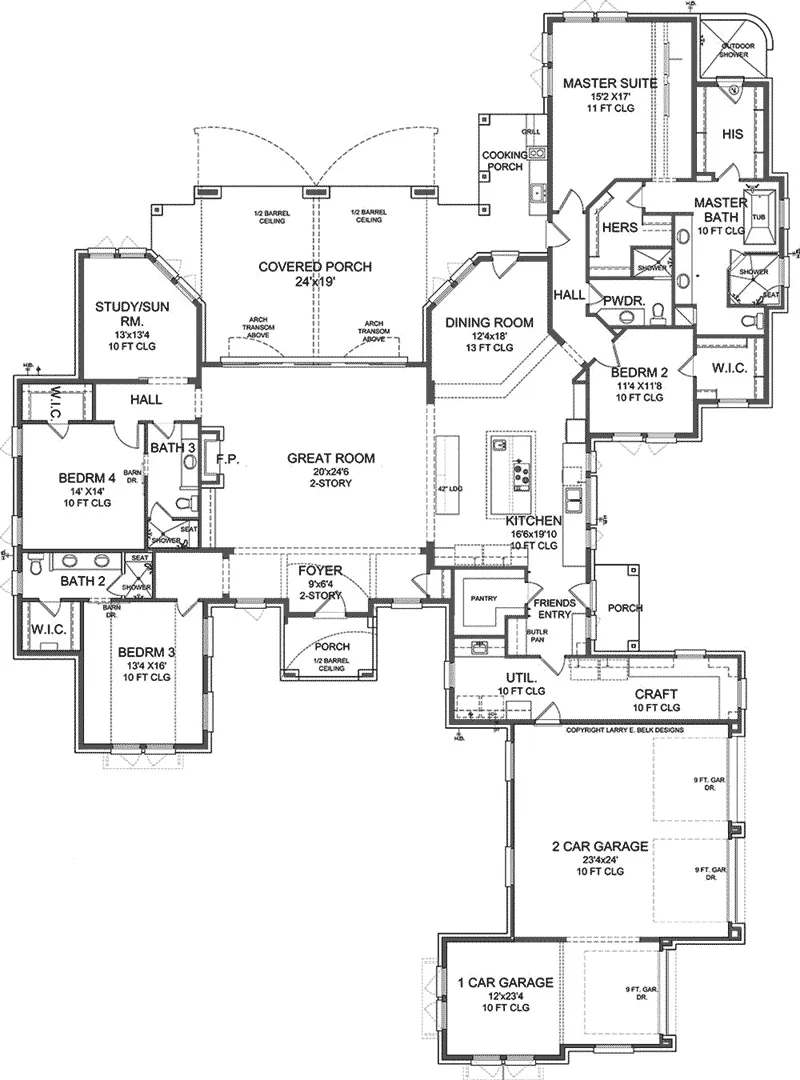 Contemporary House Plan First Floor - 019S-0006 - Shop House Plans and More