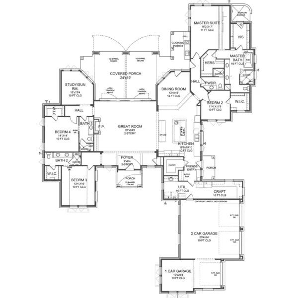 Waterfront House Plan First Floor - 019S-0006 - Shop House Plans and More