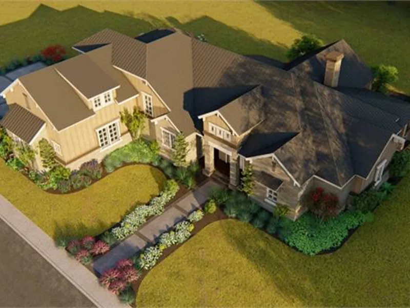 Mediterranean House Plan Aerial View Photo 01 - 019S-0009 - Shop House Plans and More