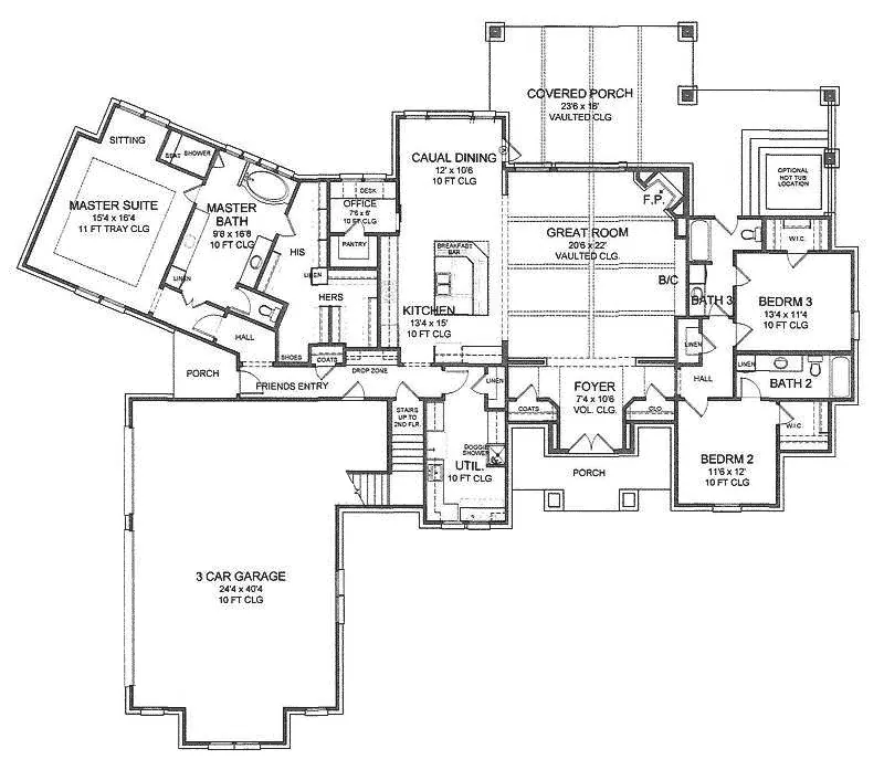 Modern Farmhouse Plan First Floor - Rosemary Farm Modern Farmhouse 019S-0009 - Shop House Plans and More