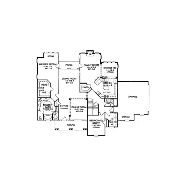 Country House Plan First Floor - 019S-0010 - Shop House Plans and More