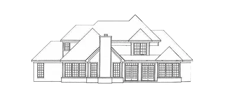 Colonial House Plan Rear Elevation - 019S-0011 - Shop House Plans and More