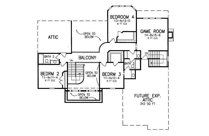 Traditional House Plan Second Floor - 019S-0012 - Shop House Plans and More