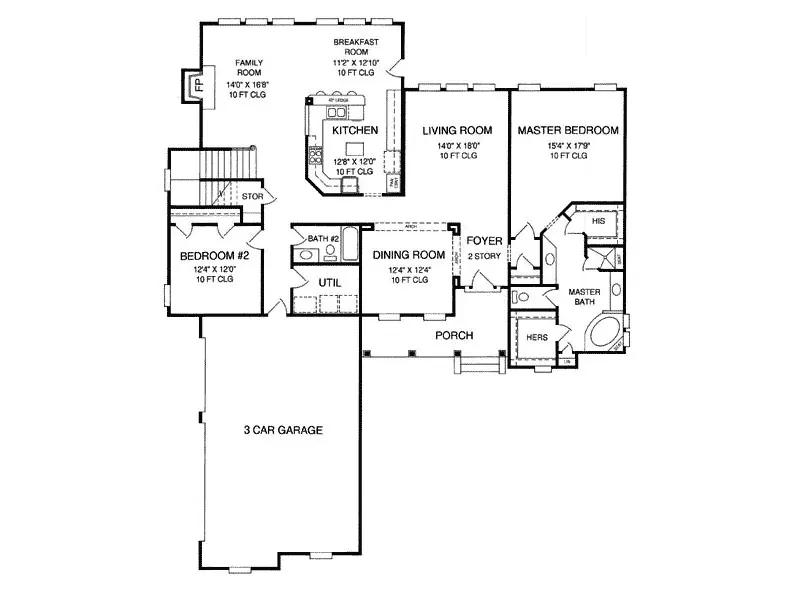 Cabin & Cottage House Plan First Floor - Albracca Two-Story Home 019S-0013 | House Plans and More
