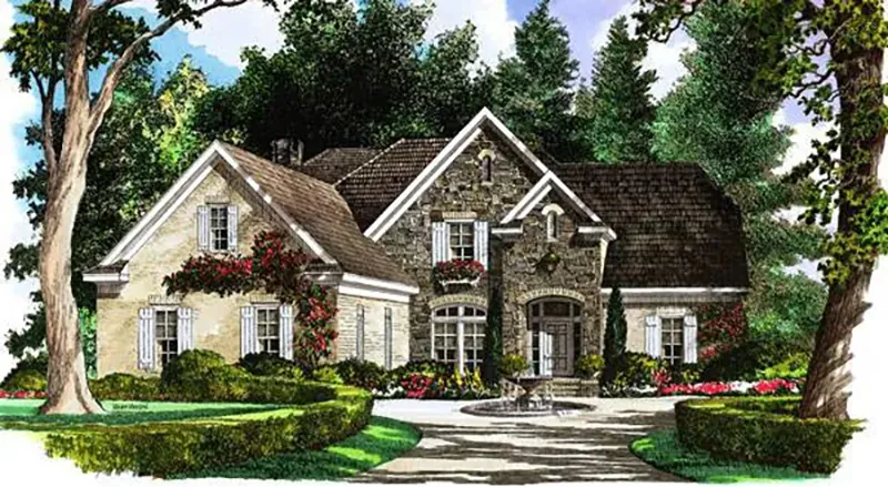 Cabin & Cottage House Plan Front of Home - Florentine Country French Home 019S-0014 | House Plans and More