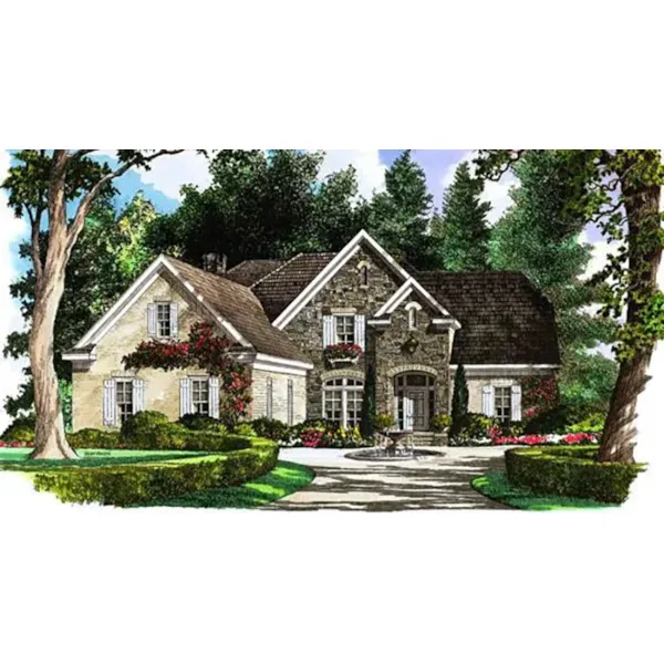 Mountain House Plan Front of Home - Florentine Country French Home 019S-0014 | House Plans and More