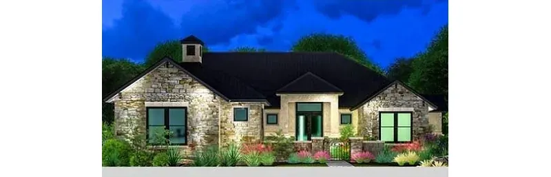 Contemporary House Plan Front of Home - Colin Court II Ranch Home 019S-0016 | House Plans and More