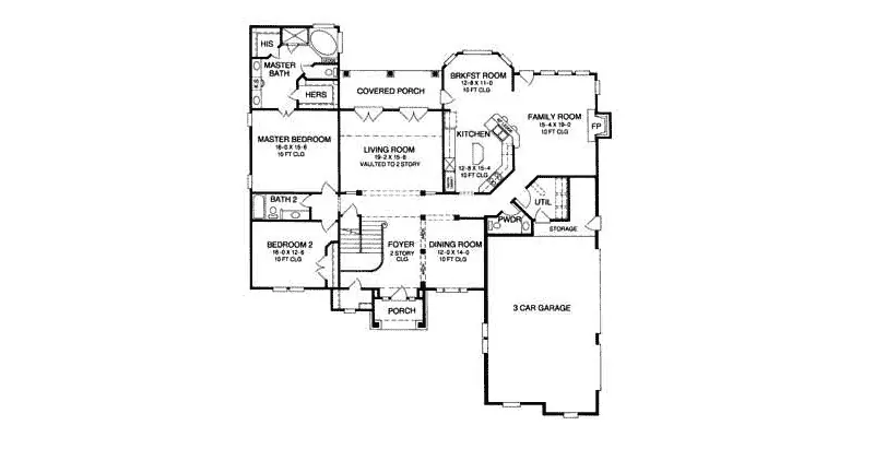 Cape Cod & New England House Plan First Floor - Montclair Two-Story Home 019S-0017 | House Plans and More