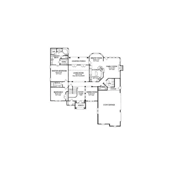 Cape Cod & New England House Plan First Floor - Montclair Two-Story Home 019S-0017 | House Plans and More