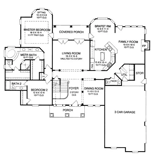 Southwestern House Plan First Floor - Balleroy Luxury Home 019S-0019 | House Plans and More
