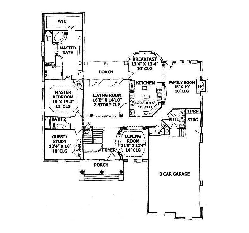 Luxury House Plan First Floor - Poplar Oaks Luxury Home 019S-0020 | House Plans and More