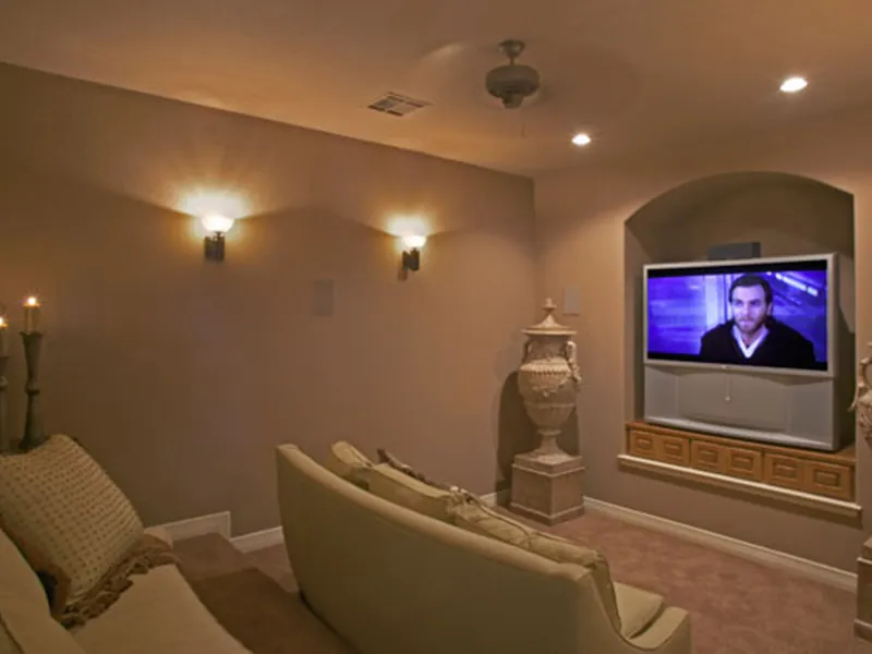 European House Plan Theater Room Photo 01 - Austin Place Luxury Home 019S-0022 | House Plans and More
