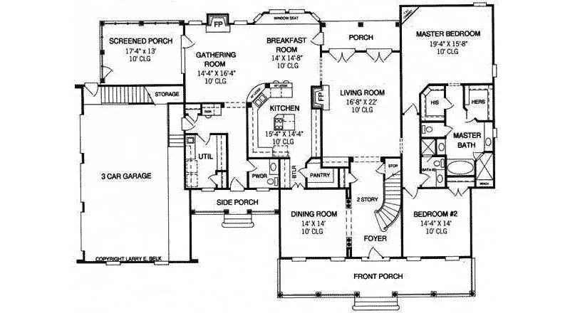 Luxury House Plan First Floor - Ellenview Southern Home 019S-0023 | House Plans and More