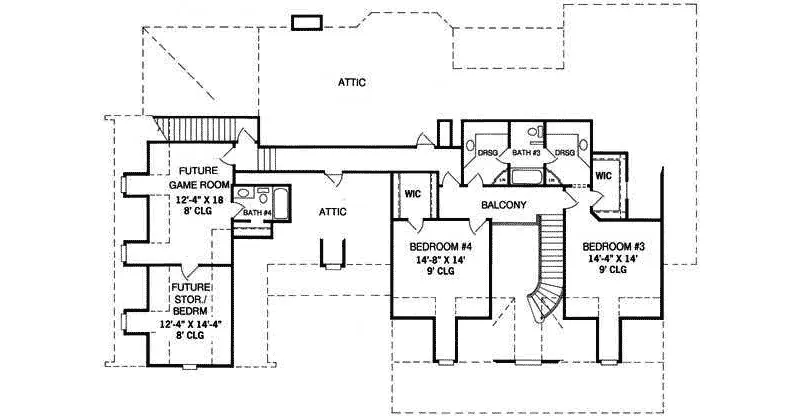Luxury House Plan Second Floor - Ellenview Southern Home 019S-0023 | House Plans and More