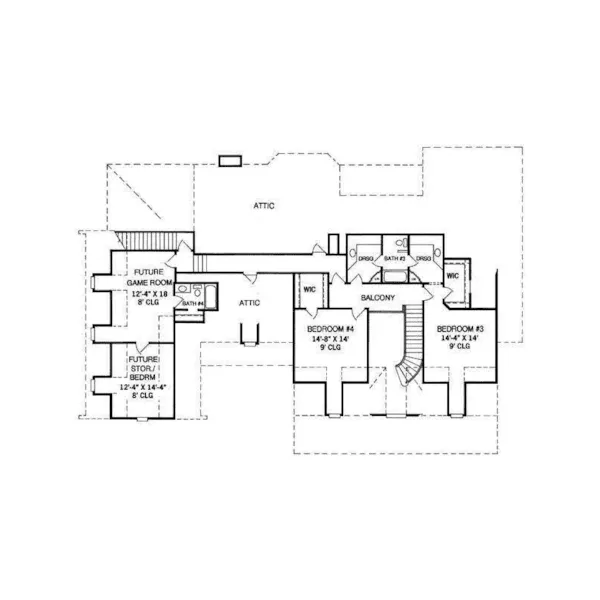 Luxury House Plan Second Floor - Ellenview Southern Home 019S-0023 | House Plans and More