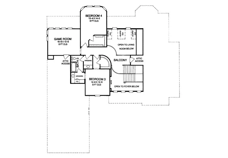 Southern House Plan Second Floor - Serrant Traditional Home 019S-0024 | House Plans and More