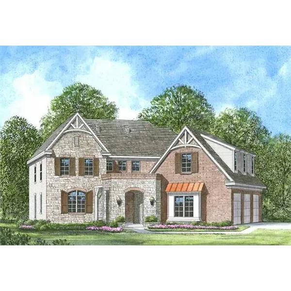 Mountain House Plan Front of Home - Yorkshire European Home 019S-0026 | House Plans and More