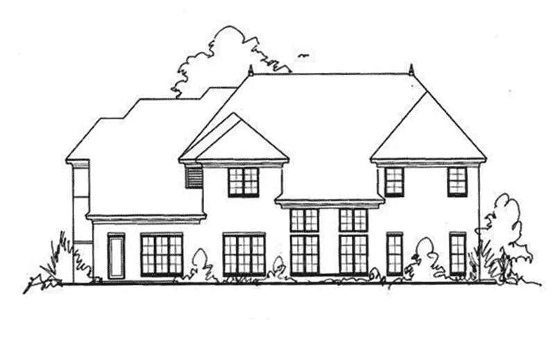 Traditional House Plan Rear Elevation - Yorkshire European Home 019S-0026 | House Plans and More