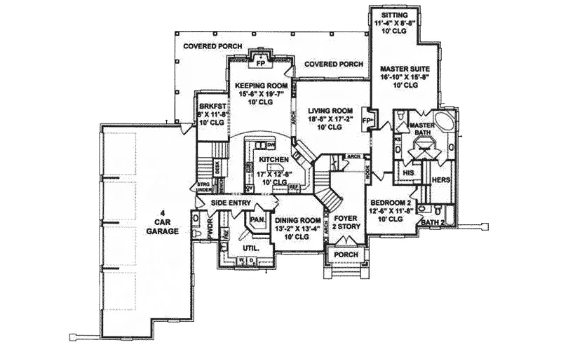 Luxury House Plan First Floor - Ellendale Luxury Home 019S-0038 | House Plans and More